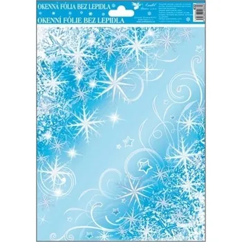 Vánoční dekorace Anděl Okenní fólie ledové rohy - hvězdy 27 x 20 cm