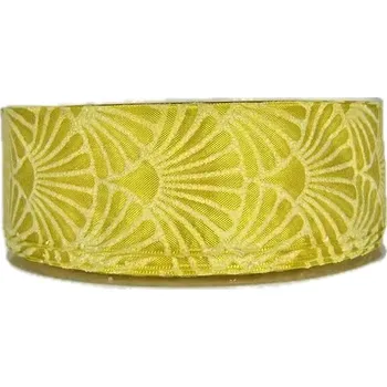 Vánoční dekorace GOLDINA Stuha taftová ART DÉCO YELLOW žlutá, transparentní 9014