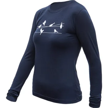 Dámské tričko SENSOR MERINO ACTIVE SONGBIRDS dámské triko dl.rukáv deep blue Velikost: XL