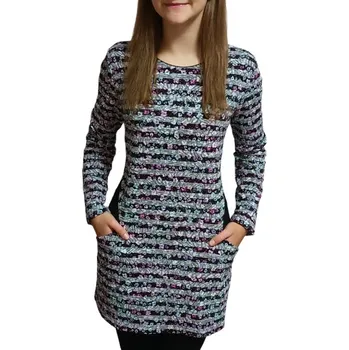 Dámská tunika Tunika Sabatti pruhovaná s kvítky a kapsami Velikosti Sabatti: 42