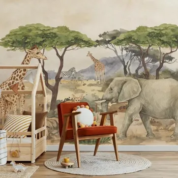 YokoDesign Tapeta do dětského pokoje Safari na plochu Výška tapety: 250 cm