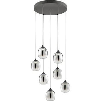 Redo 01-3489 Khadi, závěsné svítidlo z kouřového skla 7x LED 6W, 3000K, průměr 45cm, tříkrokové stmívání