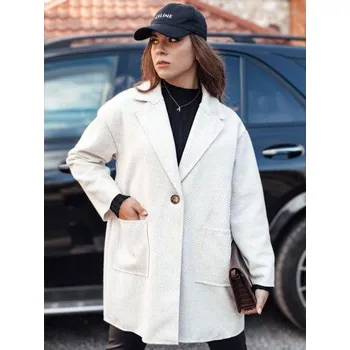 Dámský oversize kabát ELEGANTWAY herringbone béžový