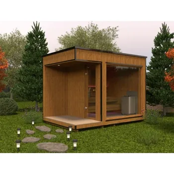 Sauna Nordic wood Zahradní sauna Vibe Luxury Thermowood 3,3 včetně zastřešené terasy