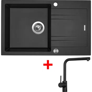 Granitový dřez Akční Sinks LINEA 780 XC Metalblack + ELKA černá