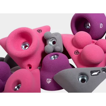 Úchyt pro horolezeckou stěnu Venkovní lezecká stěna na zahradu BLOCKids 2 + lezecké chyty Barva úchytů: Růžová