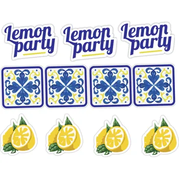 Party nádobí Personal Personalizované zápichy do koláčků - Lemon party
