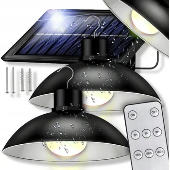 Venkovní osvětlení Závěsná lampa Maxsell černá solární LED se soumrakovým senzorem a dálkovým ovládáním