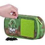 PIXIE CREW & MINECRAFT studentský penál zeleno-hnědý s malým panelem