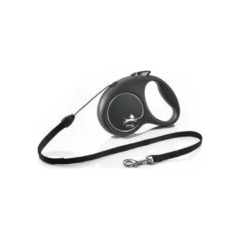 Vodítko pro psa Vodítko FLEXI Black Design S lanko 5m/12kg stříbrnáNEW