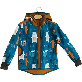 Kojenecká bunda Rostoucí Softshellová bunda zvířátka petrol, Velikost 86-92 (1-2 r )