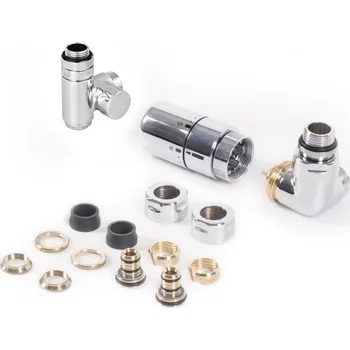 Ventil Terma pravá tříosá termostatická sada ventilů s možností kombinovaného připojení Chrome