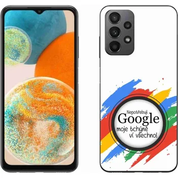 Pouzdro na mobilní telefon Gelový kryt mmCase na Samsung Galaxy A23 4G/5G - tchýně ví všechno bílé pozadí