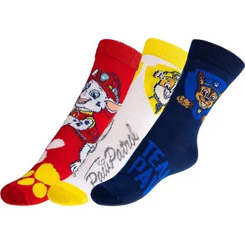 Ponožky dětské Tlapková patrola 1 - sada 3 páry Bílá,Červená,Modrá,Žlutá BX1001118 - 31-34