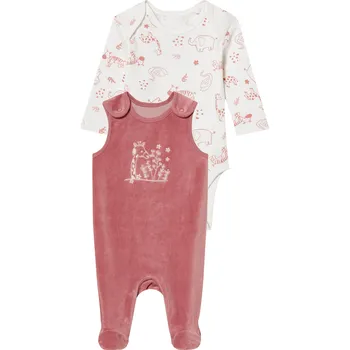 lupilu® Dětská souprava s BIO bavlnou, 2dílná (62/68, vzor bílá / růžová)