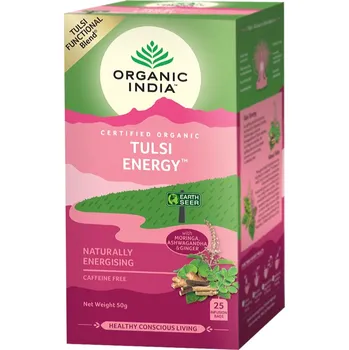 Čaj Organic India Tulsi Energy, porcovaný čaj, 25 sáčků