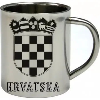 Chorvatsko nerezový hrnek s vlajkou (hrnek nerezový dvouvrstvý vlajka )