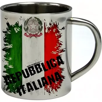 Itálie nerezový hrnek s vlajkou 300 ml (hrnek nerezový dvouvrstvý vlajka )