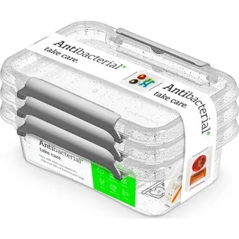 Dóza na potraviny antibakter.box 0,35 l -sada-3ks, 15x9,5x7,5cm,transp.plast