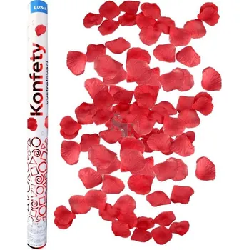 Konfeta Konfety vystřelovací 60cm plátky růží červené D613084