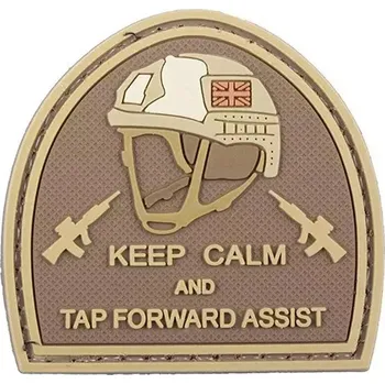 Nášivka GFC Tactical Nášivka na suchý zip Keep Calm And Tap Forvard Assist (plast 3D) - coyote