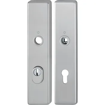 HOPPE široký štít hranatý s překrytkou 54mm Provedení: klika - klika, Povrch: F9 - nerezový elox, Rozteč: 92 mm