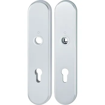 Dveřní kování HOPPE široký štít oválný bez překrytky 54mm Provedení: klika - klika, Povrch: F1 - stříbrný elox, Rozteč: 90 mm