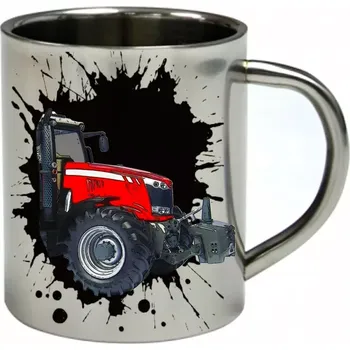 Massey Ferguson 7726 nerezový hrnek s traktorem (hrnek nerezový dvouvrstvý pro farmáře , farmář , farma)