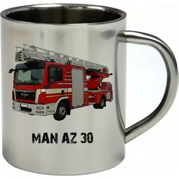 MAN AZ 30 nerezový hrnek pro HASIČE 300 ml (hrnek nerezový dvouvrstvý HASIČI hasičské auto)