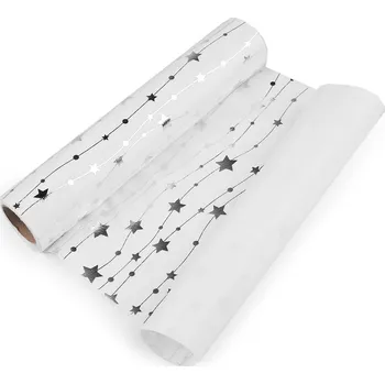 Velvet / samet k výrobě běhounů a dekorací šíře 28 cm Varianta: 1 bílá stříbrná, Balení: 1 ks