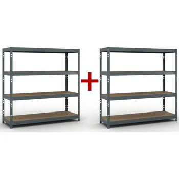 Dílenský regál Policový regál 1+1 ZDARMA, 1853x1800x600 mm, nosnost 600 kg