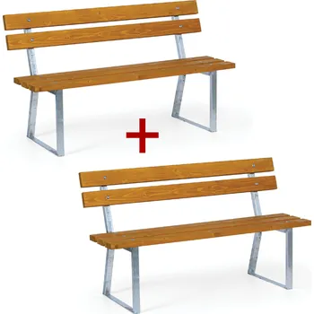 Zahradní lavice Parková lavička STANDARD s opěradlem 1+1 ZDARMA, zinkovaná, 1500 mm, limba