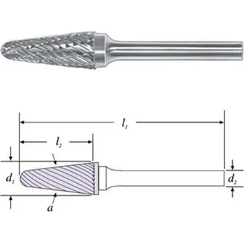 Fréza SGS 25353 (SL-7M) - Fréza technická SL-7M kuželová s rádiusem pr. 19,0x38mm, stopka 6mm