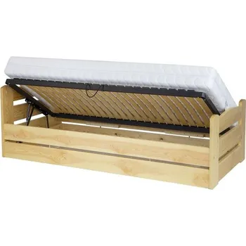 Postel Drewmax Borovicová postel LK144 BOX, šířka: s90, délka: d200, smutných 10 ks (Barva dřeva: Olše)