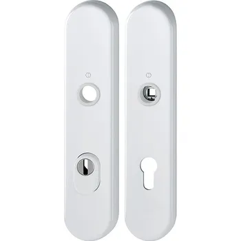 HOPPE široký štít oválny s překrytkou 54mm Provedení: klika - klika, Povrch: F9016 běžná bílá, Rozteč: 92 mm