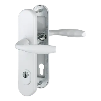 Dveřní kování HOPPE Bezpečnostní kování New York se zakrytím vložky Provedení: klika - klika, Povrch: F9016 běžná bílá