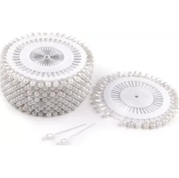 Špendlík s plastovou hlavičkou na rozetě bílý - 40 mm