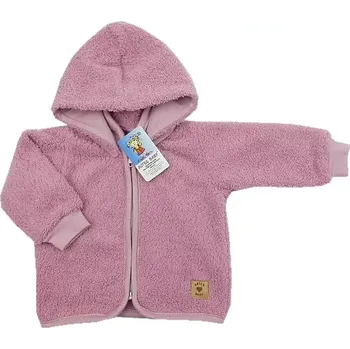 Kabátek pro miminko Lama s nášivkou starorůžová velikost 86 (023)