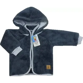 Kabátek pro miminko Lama s nášivkou tmavší texas modrá/šedá velikost 86
