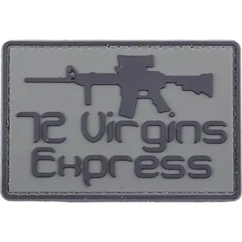 GFC Tactical Nášivka na suchý zip 72 Virgins Expres (plast 3D) - černá