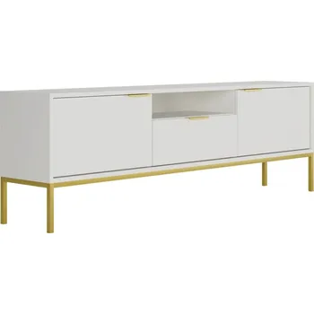 Televizní stolek Kocot Kids Televizní RTV stolek Austin 175 - bílý/zlatá noha