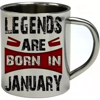 LEDEN nerezový hrnek legendy se rodí v lednu 300 ml (hrnek nerezový dvouvrstvý LEGENDS JANUARY)