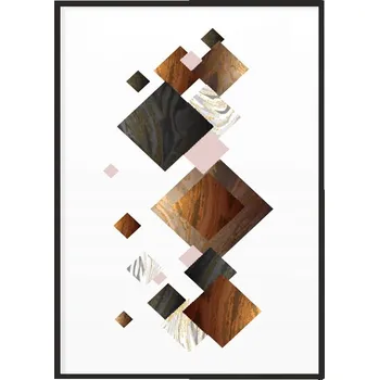 Obraz OBRAZ PLAKÁT V RÁMU 33x43 cm Kosočtverce P1104