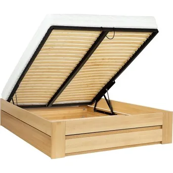 Nábytek Drewmax Postel LK187 BOX, 140x200, buk (Barva dřeva: Cherry)