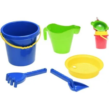 Hračka na písek Sada na písek 17cm 4ks s konvičkou 16cm 2barvy 10m+ v síťce