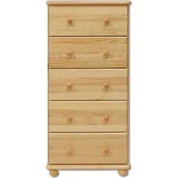 Ložnice Drewmax Komoda KD115, 55x122x47, borovice (Barva dřeva: Přírodní (lakovaná))