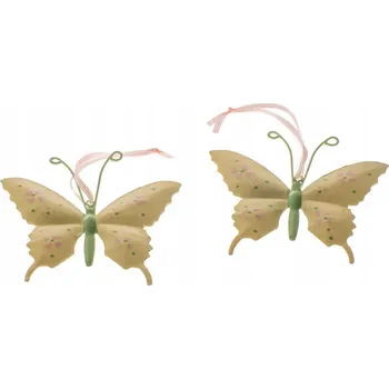 Obraz KOVOVÉ ZÁVĚSNÉ DEKORACE MOTÝL, SADA 2 KUSY