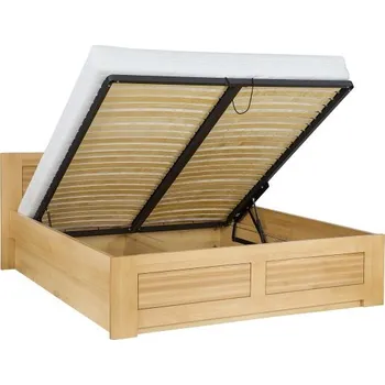 Postel Drewmax Dřevěná postel LK112 BOX, 120x200, buk (Barva dřeva: Přírodní (lakovaná))
