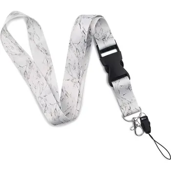 Unique Store Lanyard Šňůrka na krk mramor šedý
