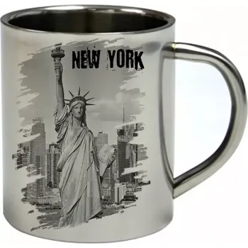 Moon River New York Socha Svobody nerezový hrnek s městem 450 ml (hrnek nerezový dvouvrstvý město metropole)
